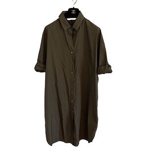 Olive Green Button Down Shirt Dress Zara Size. Medium